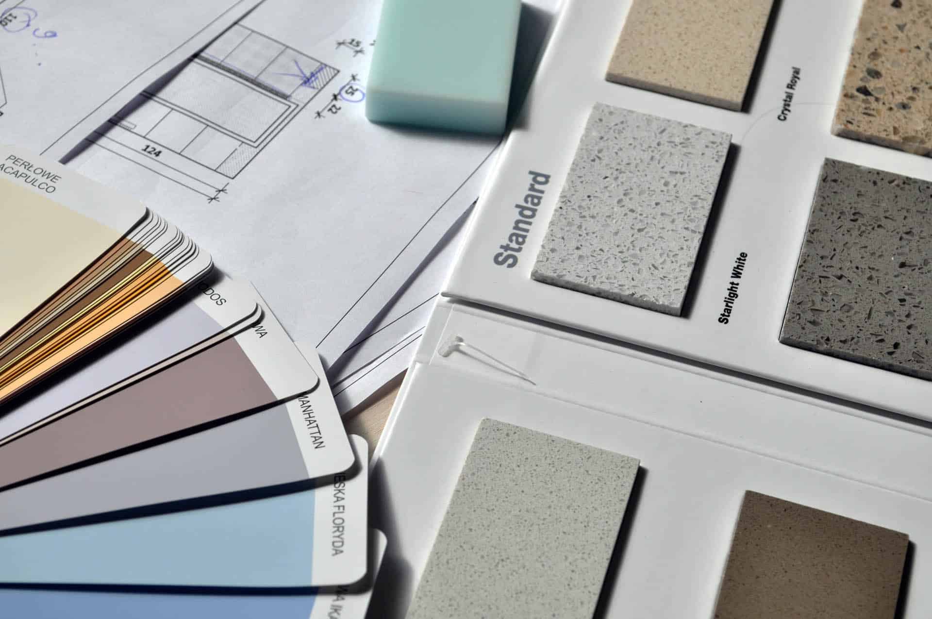 palette colori e materiali per ristrutturazioni di lusso